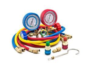 Biltek HVAC R12 R22 R502 A/C Diagnostic Manifold Gauge Kit w/ Quick Coupler High/Low Biltek HVAC R12 R22 R502 A/C Diagnostic Manifold Gauge Kit w/ Quick Coupler High/Low
