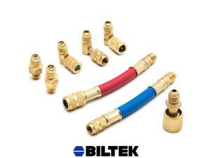 Biltek 8pc A/C Manifold Gauge Adapter Set Solid Brass Durable Flexible 90 Degree R-12 Biltek 8pc A/C Manifold Gauge Adapter Set Solid Brass Durable Flexible 90 Degree R-12
