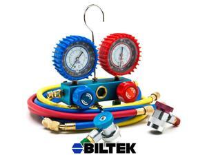 Biltek NEW Professional A/C Air Conditioner Refrigerant Manifold Gauge Kit Set R134a HVAC Biltek NEW Professional A/C Air Conditioner Refrigerant Manifold Gauge Kit Set R134a HVAC