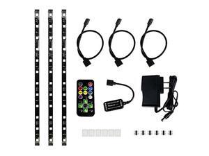 HitLights Eclipse LED Light Strip Media Center Kit, Black - RGB Multicolor SMD 5050 - 3 x 1 Foot Strips, Controller, Power Supply and Connectors - Adhesive Backed - Color Changing LED Tape Light HitLights Eclipse LED Light Strip Media Center Kit, Black - RGB Multicolor SMD 5050 - 3 x 1 Foot Strips, Controller, Power Supply and Connectors - Adhesive Backed - Color Changing LED Tape Light