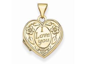 14k Yellow Gold I Love You Heart Locket 14k Yellow Gold I Love You Heart Locket