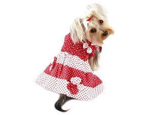 Red & White Polka Dots Sundress with Contrasting Flowers Red & White Polka Dots Sundress with Contrasting Flowers