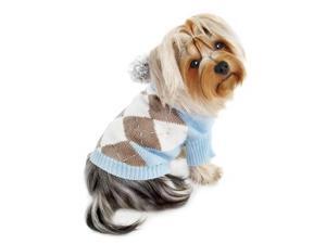 Argyle Pattern Hoodie Sweater with Pompo (Light Blue) Argyle Pattern Hoodie Sweater with Pompo (Light Blue)