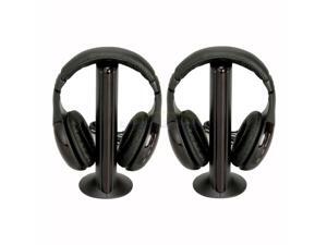 Lot 2pcs New 5 in 1 Wireless Headphone Black for MP3/MP4 PC TV CD FM Radio Lot 2pcs New 5 in 1 Wireless Headphone Black for MP3/MP4 PC TV CD FM Radio