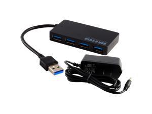 Powered 4-Port USB 3.0 Hub 5Gbps Portable Compact for PC Mac Laptop Desktop Powered 4-Port USB 3.0 Hub 5Gbps Portable Compact for PC Mac Laptop Desktop