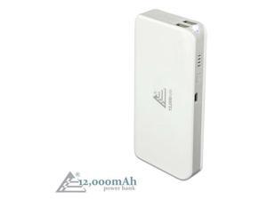 White 12000mah External Power Bank Backup Battery Charger for Cell Phone, Tablet White 12000mah External Power Bank Backup Battery Charger for Cell Phone, Tablet