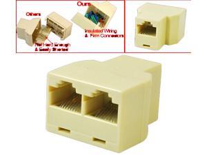 T Splitter Plug For RJ45 1 to 2 Ethernet Cable Coupler Extender T Splitter Plug For RJ45 1 to 2 Ethernet Cable Coupler Extender