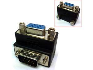 HQmade 15-Pin VGA Connector Male to Female M/F Right Angle HD15 DB15 Adapter Gender Changer HQmade 15-Pin VGA Connector Male to Female M/F Right Angle HD15 DB15 Adapter Gender Changer