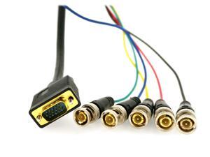 HQmade VGA to RGBHV Component BNC Breakout Video Adapter Gold plated- 1.8M ( 6' ) HQmade VGA to RGBHV Component BNC Breakout Video Adapter Gold plated- 1.8M ( 6' )