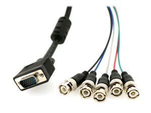 HQmade VGA to RGBHV Component BNC Breakout Video Adapter - 3M (10') HQmade VGA to RGBHV Component BNC Breakout Video Adapter - 3M (10')