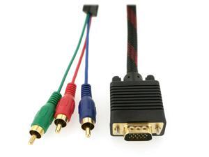 HQmade VGA to Component RGB, D-sub 15-Pin to 3 Phonos RCA Video Adapter Cable -1.5M(5') HQmade VGA to Component RGB, D-sub 15-Pin to 3 Phonos RCA Video Adapter Cable -1.5M(5')