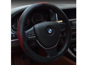 Ventilation Steering Wrap Vehicle Car SUV Truck Slip Steering Wheel Cover 38cm Black Red Color Ventilation Steering Wrap Vehicle Car SUV Truck Slip Steering Wheel Cover 38cm Black Red Color