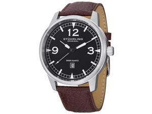 Stuhrling Men's 48mm Brown Calfskin Stainless Steel Case Quartz Watch 1129Q.01 Stuhrling Men's 48mm Brown Calfskin Stainless Steel Case Quartz Watch 1129Q.01