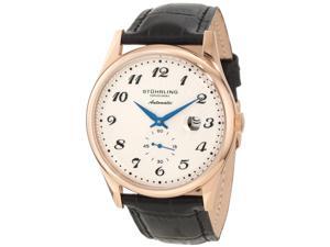 Stuhrling Men's 44mm Automatic Black Calfskin Rose Gold Case Watch 171A.33452 Stuhrling Men's 44mm Automatic Black Calfskin Rose Gold Case Watch 171A.33452