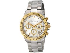 Stuhrling Men's 40mm Chronograph Silver Steel Bracelet & Case Date Watch 665B.03 Stuhrling Men's 40mm Chronograph Silver Steel Bracelet & Case Date Watch 665B.03