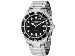 Stuhrling Men's 44mm Silver Steel Bracelet & Case Quartz Date Watch 417.02 Stuhrling Men's 44mm Silver Steel Bracelet & Case Quartz Date Watch 417.02