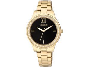 CITIZEN WOMEN'S GOLD TONE STEEL BRACELET & CASE QUARTZ ANALOG WATCH EL3088-59E CITIZEN WOMEN'S GOLD TONE STEEL BRACELET & CASE QUARTZ ANALOG WATCH EL3088-59E