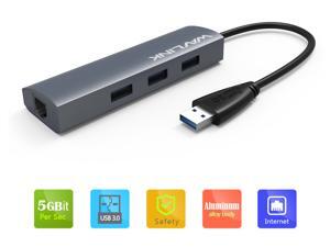 Wavlink USB to Gigabit Ethernet Adapter Aluminum Sandblasted Add 3 Ports USB 3.0 Hub Bus w/ 10/100/1000 RJ45 Converter- Multi-function USB Extender / Accessory
- Silver Gray Wavlink USB to Gigabit Ethernet Adapter Aluminum Sandblasted Add 3 Ports USB 3.0 Hub Bus w/ 10/100/1000 RJ45 Converter- Multi-function USB Extender / Accessory
- Silver Gray