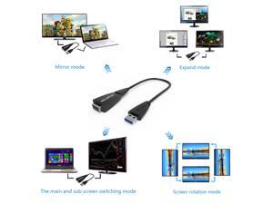 USB 3.0 / 2.0 to VGA Multi-display Adapter Converter External 1080P Video Graphic Card for Windows 10 /VISTA/ 7 / 8/8.x/XP - Black USB 3.0 / 2.0 to VGA Multi-display Adapter Converter External 1080P Video Graphic Card for Windows 10 /VISTA/ 7 / 8/8.x/XP - Black