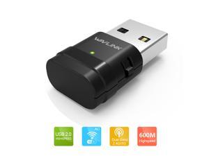 Wavlink USB 2.0 WiFi Adapter/Dongle AC600 IEEE 802.11ac 2.4G/5G Dual Band 600Mbps Wireless-AC Network LAN Card - Enabled for Desktop Computer PC - Support Windows Mac Linux- WPS Encryption- Black Wavlink USB 2.0 WiFi Adapter/Dongle AC600 IEEE 802.11ac 2.4G/5G Dual Band 600Mbps Wireless-AC Network LAN Card - Enabled for Desktop Computer PC - Support Windows Mac Linux- WPS Encryption- Black