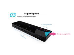 9 Port HUB USB 3.0 HUB 7 Port HUB+ 2 Quick Fast Charging Port Hub up to 2.4A High Speed Energy Saving Switch AC Power Adapter For Laptop PC Mac Compatible with USB 2.0/1.0 windows 7/8/10 ect 9 Port HUB USB 3.0 HUB 7 Port HUB+ 2 Quick Fast Charging Port Hub up to 2.4A High Speed Energy Saving Switch AC Power Adapter For Laptop PC Mac Compatible with USB 2.0/1.0 windows 7/8/10 ect