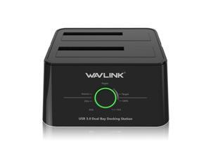Wavlink 12TB Universal USB 3.0 Dual Bay Dock 2.5" 3.5" SATA HDD/SSD Storage Docking Station Hard Drive Enclosure, 5Gbps Transmission Rates Offline Clone and One Button Backup - Black Wavlink 12TB Universal USB 3.0 Dual Bay Dock 2.5" 3.5" SATA HDD/SSD Storage Docking Station Hard Drive Enclosure, 5Gbps Transmission Rates Offline Clone and One Button Backup - Black