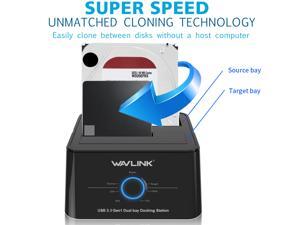 Wavlink 12TB USB 3.0 Dual Bay External Hard Drive Docking Station Duplicator/Clone Functio for 2.5" 3.5" SATA HDD/SSD Hard Drive Enclosure 5Gbps Transmission Rates Offline Clone and One Button Backup Wavlink 12TB USB 3.0 Dual Bay External Hard Drive Docking Station Duplicator/Clone Functio for 2.5" 3.5" SATA HDD/SSD Hard Drive Enclosure 5Gbps Transmission Rates Offline Clone and One Button Backup
