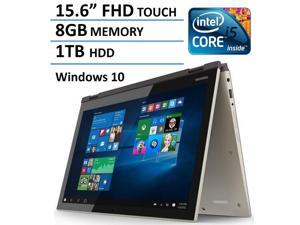 2016 Newest Toshiba Satellite Fusion L55W 2-in-1 15.6" Full HD Touchscreen Laptop PC, Intel i5-5200U, 8GB RAM, 1TB HDD, Backlit Keyboard, Webcam, WIFI, Windows 10, Satin Gold 2016 Newest Toshiba Satellite Fusion L55W 2-in-1 15.6" Full HD Touchscreen Laptop PC, Intel i5-5200U, 8GB RAM, 1TB HDD, Backlit Keyboard, Webcam, WIFI, Windows 10, Satin Gold