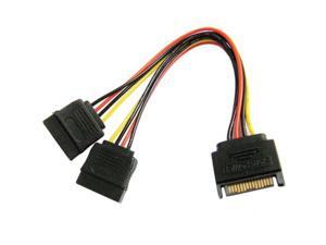 SATA 15-Pin Male to 2 x 15-Pin Female Power Extension Cable, Length: 15CM SATA 15-Pin Male to 2 x 15-Pin Female Power Extension Cable, Length: 15CM