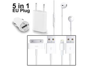 5 in 1 (EU Plug Travel Charger Adapter + Car USB Charger + EarPods + Charger Sync Cable x 2pcs) Combo Kit for iPhone 5, iPhone 4 & 4S, 3GS / 3G, iPod touch 5 5 in 1 (EU Plug Travel Charger Adapter + Car USB Charger + EarPods + Charger Sync Cable x 2pcs) Combo Kit for iPhone 5, iPhone 4 & 4S, 3GS / 3G, iPod touch 5