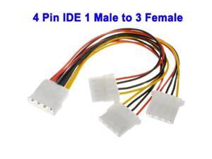 4 Pin IDE 1 Male to 3 Female Splitter Power Cable for 3.5 HDD DVD, Length: 20cm 4 Pin IDE 1 Male to 3 Female Splitter Power Cable for 3.5 HDD DVD, Length: 20cm