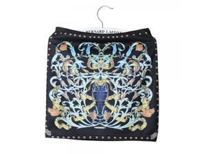 SUMA Retro Printing Flexible Cotton Blend Wrapped Women Skirt Free Size Blue SUMA Retro Printing Flexible Cotton Blend Wrapped Women Skirt Free Size Blue