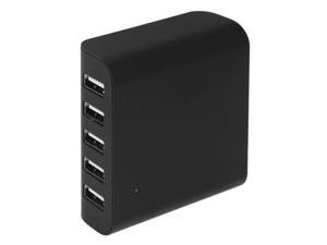 5V 8A MAX 5 USB Ports Superfast Charging Frosted Shell Desktop USB Charger (Black) 5V 8A MAX 5 USB Ports Superfast Charging Frosted Shell Desktop USB Charger (Black)