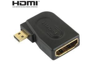 Gold Plated Micro HDMI Male to HDMI 19 Pin Female Adaptor with 90 Degree Angle (Black) Gold Plated Micro HDMI Male to HDMI 19 Pin Female Adaptor with 90 Degree Angle (Black)