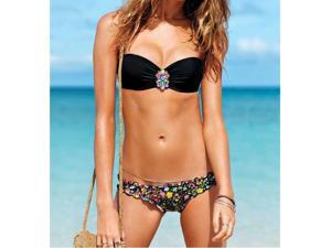 Diamond Hot Split Triangle Bikini Bandeau Crystal Swimsuit XS Diamond Hot Split Triangle Bikini Bandeau Crystal Swimsuit XS