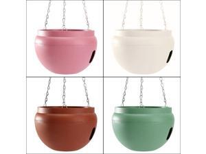 Plastic Hanging Planter Pot Home Yard Hanging Flowers Baskets With Chain White Plastic Hanging Planter Pot Home Yard Hanging Flowers Baskets With Chain White