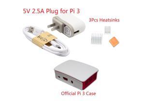 5V 2.5A Plug + Official Case + Heatsinks Kit for Raspberry Pi 3 Model B 5V 2.5A Plug + Official Case + Heatsinks Kit for Raspberry Pi 3 Model B