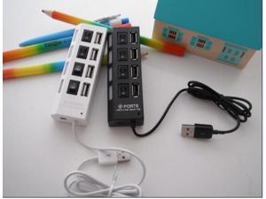 Four-port USB HUB with separate switch 4-port HUB USB expansion port USB 2.0 Hi-speed ports black or white for laptop PC Four-port USB HUB with separate switch 4-port HUB USB expansion port USB 2.0 Hi-speed ports black or white for laptop PC