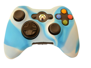New Xbox 360 Game Controller Silicone Case Skin Protector Cover (Blue Camo) New Xbox 360 Game Controller Silicone Case Skin Protector Cover (Blue Camo)