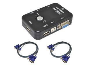iKKEGOL USB 2.0 2 Port Monitor VGA SVGA KVM Switch Box + 2 KVM Cables for PC Keyboard Mouse Color Black iKKEGOL USB 2.0 2 Port Monitor VGA SVGA KVM Switch Box + 2 KVM Cables for PC Keyboard Mouse Color Black