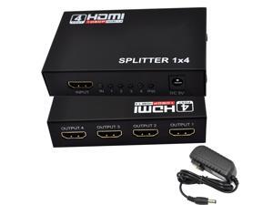iKKEGOL 4 Port 1 x 4 HDMI Splitter Switch Video HUB Box 1080P HD Amplifier HDTV + Power Adapter iKKEGOL 4 Port 1 x 4 HDMI Splitter Switch Video HUB Box 1080P HD Amplifier HDTV + Power Adapter