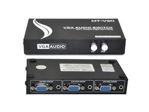 iKKEGOL 2 Port VGA Audio Video Switch 2x1 SVGA Switcher Box 2 IN 1 OUT PC Monitor LCD TFT Sharing iKKEGOL 2 Port VGA Audio Video Switch 2x1 SVGA Switcher Box 2 IN 1 OUT PC Monitor LCD TFT Sharing