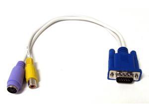 New PC VGA SVGA TO TV RCA S-VIDEO CABLE ADAPTER FOR LAPTOP New PC VGA SVGA TO TV RCA S-VIDEO CABLE ADAPTER FOR LAPTOP
