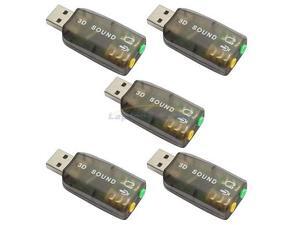 Lot 5 Pcs New USB V5.1 3D Sound Card Audio Adapter for PC Skype Headset Coffee Lot 5 Pcs New USB V5.1 3D Sound Card Audio Adapter for PC Skype Headset Coffee