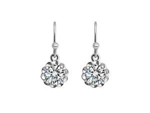 Babao Jewelry Flower 18K Platinum Plated Authentic 925 Sterling Silver Clear CZ Crystal Dangle Earrings Babao Jewelry Flower 18K Platinum Plated Authentic 925 Sterling Silver Clear CZ Crystal Dangle Earrings