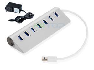 High-Speed 7-Port USB 3.0 Aluminum Hub For Apple Mac PC Laptop Win 7/8/10 with 2A Power Adapter High-Speed 7-Port USB 3.0 Aluminum Hub For Apple Mac PC Laptop Win 7/8/10 with 2A Power Adapter