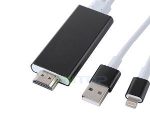 2M Apple 8 Pin Lightning to 1080P HDMI TV HDTV Video AV Cable Connector Male to Male with USB Charging Cable For iPhone 6/6 Plus/6S/6S Plus, iPhone 5s 5c 5 Black 2M Apple 8 Pin Lightning to 1080P HDMI TV HDTV Video AV Cable Connector Male to Male with USB Charging Cable For iPhone 6/6 Plus/6S/6S Plus, iPhone 5s 5c 5 Black