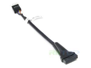 USB 3.0 20pin Female to USB 2.0 9Pin Housing Male Converter Adapter Cable 10cm Black USB 3.0 20pin Female to USB 2.0 9Pin Housing Male Converter Adapter Cable 10cm Black