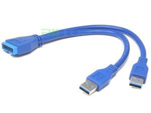 Dual 2 Port USB 3.0 Type A Male to 20Pin Header Male Slot Adapter Cord 20Pin Male Motherboard to USB 3.0 A Male Adapter 20cm Dual 2 Port USB 3.0 Type A Male to 20Pin Header Male Slot Adapter Cord 20Pin Male Motherboard to USB 3.0 A Male Adapter 20cm