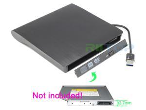 External USB 3.0 to 12.7mm SATA CD DVD RW Burner Optical Drive Enclosure Case Adapter For PC Laptop Black Color External USB 3.0 to 12.7mm SATA CD DVD RW Burner Optical Drive Enclosure Case Adapter For PC Laptop Black Color
